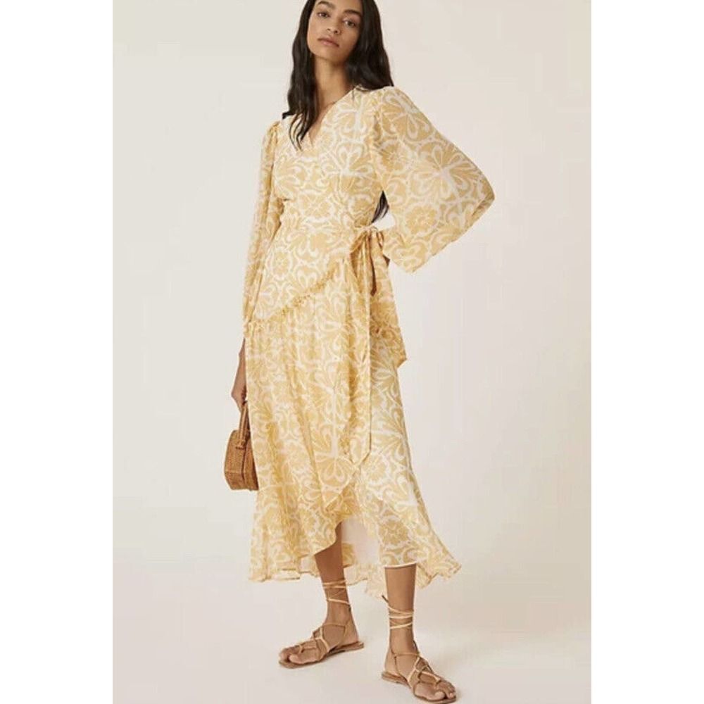 Anthropologie Hutch Geo Wrap Maxi Dress